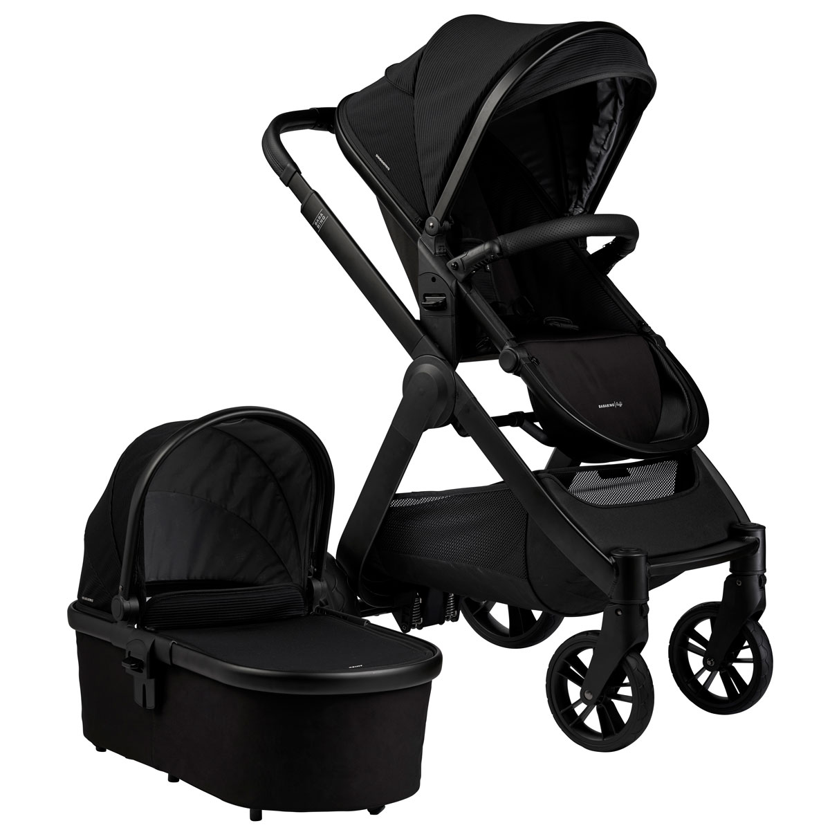 Otroški voziček 3v1 Bababing Raffi Black + lupinica BeSafe 12