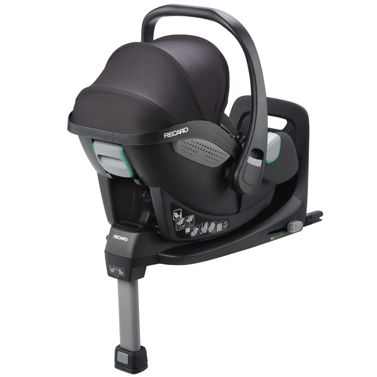 Otroški avtosedež RECARO Avan i-Size [40 – 83 cm] Fibre Black + Isofix baza 1