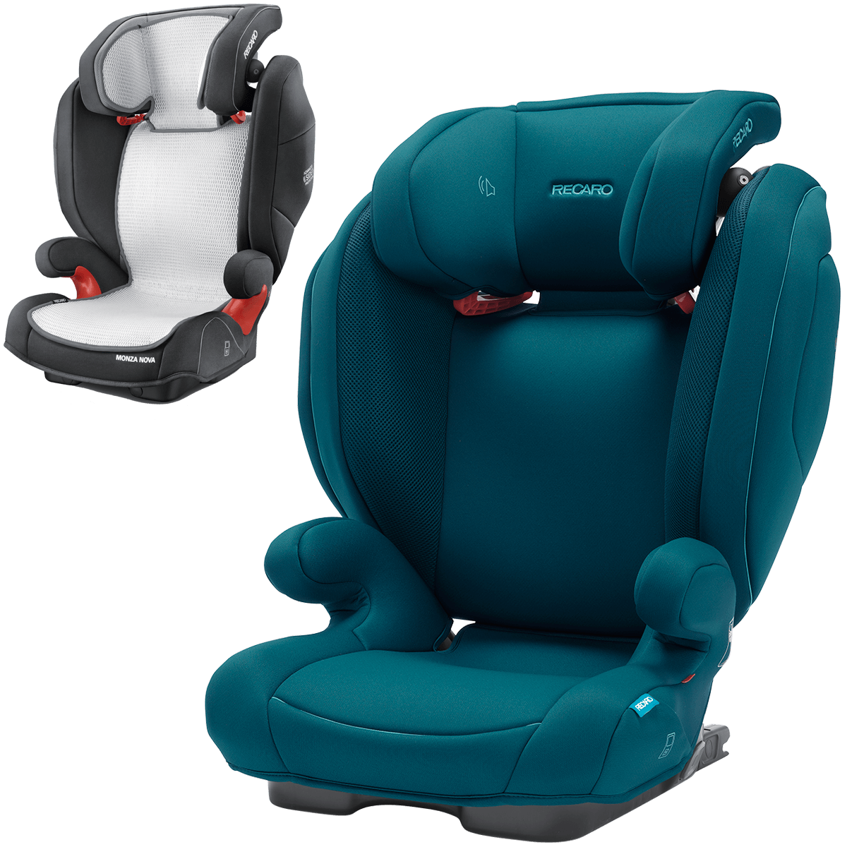 Otroški avtosedež RECARO Monza Nova 2 Seatfix [15-36 kg] Teal Green + Poletna prevleka