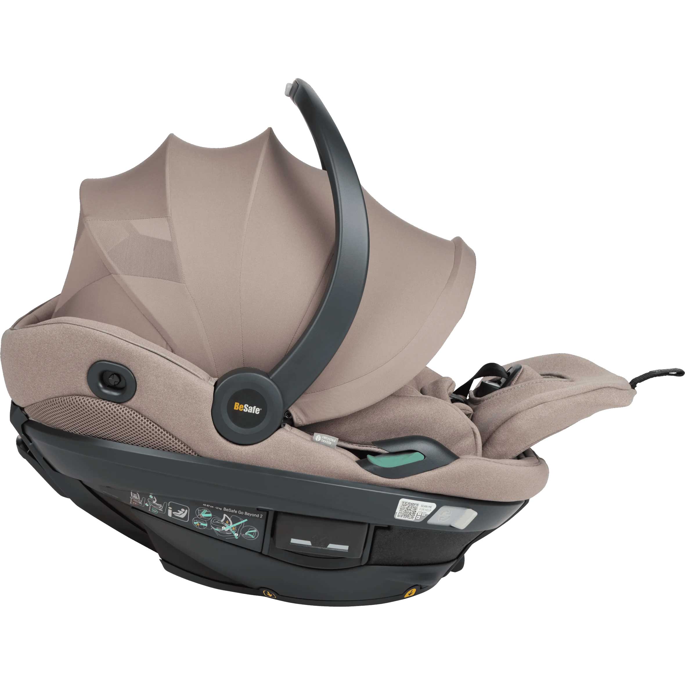 Otroški avtosedež BeSafe Go Beyond² [40-87 cm] Dark Sand Soft Breeze + Baza 4