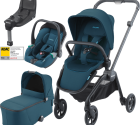 Otroški voziček 4v1 RECARO Sadena + lupinica Avan + Isofix [Teal Green]