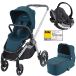 Otroški voziček 3v1 RECARO Celona [Teal Green] + lupinica Besafe