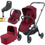 Otroški voziček 4v1 RECARO Sadena + lupinica Avan + Isofix [Garnet Red]