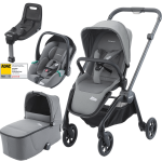 Otroški voziček 4v1 RECARO Sadena + lupinica Avan + Isofix [Silent Grey]