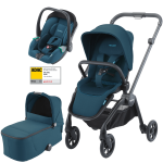 Otroški voziček 3v1 RECARO Sadena + lupinica Avan [Teal Green]