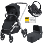 Otroški voziček 3v1 RECARO Celona [Night Black] + lupinica Besafe