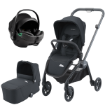 Otroški voziček 3v1 RECARO Sadena [Mat Black] + lupinica AXKID
