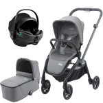 Otroški voziček 3v1 RECARO Sadena [Silent Grey] + lupinica AXKID