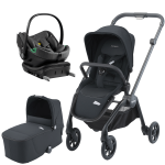 Otroški voziček 4v1 RECARO Sadena [Mat Black] + lupinica AXKID + Isofix baza