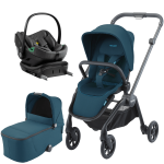 Otroški voziček 4v1 RECARO Sadena [Teal Green] + lupinica AXKID + Isofix baza