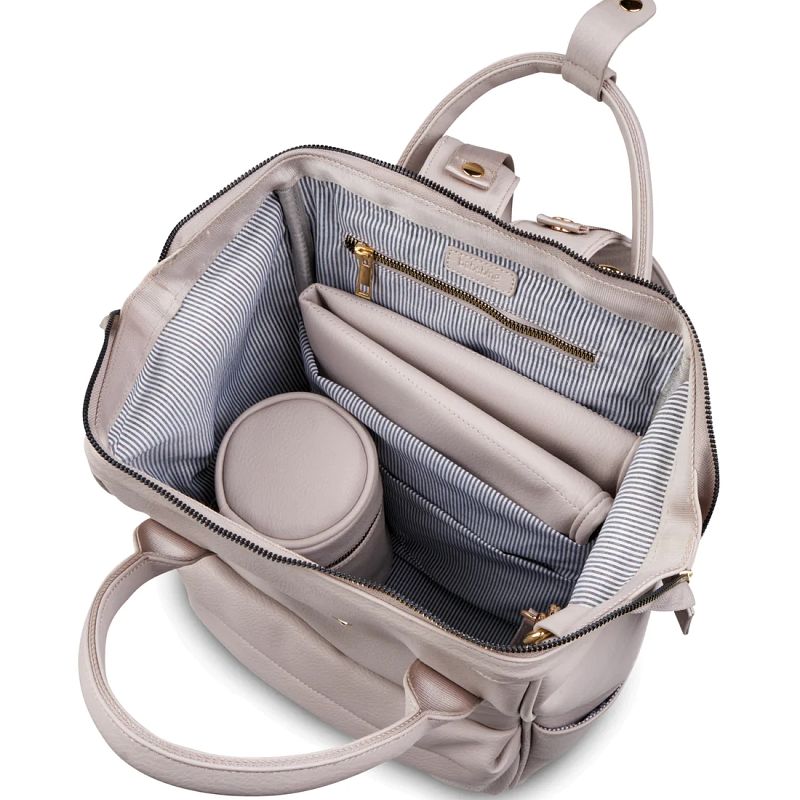 Previjalna torba / nahrbtnik BabaBing Mani Blush Grey Leather 2