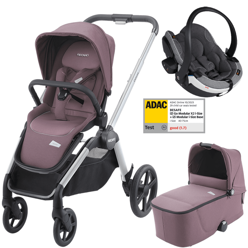 Otroški voziček 3v1 RECARO Celona [Pale Rose]+ lupinica Besafe