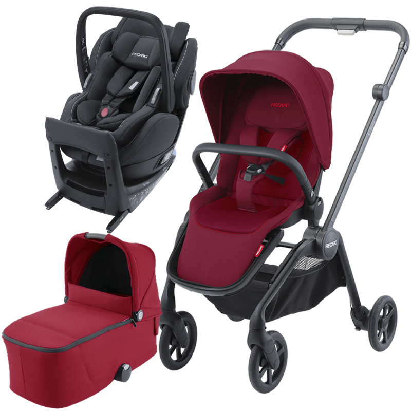 Otroški voziček 4v1 RECARO Sadena + avtosedež Salia Elite [Garnet Red]