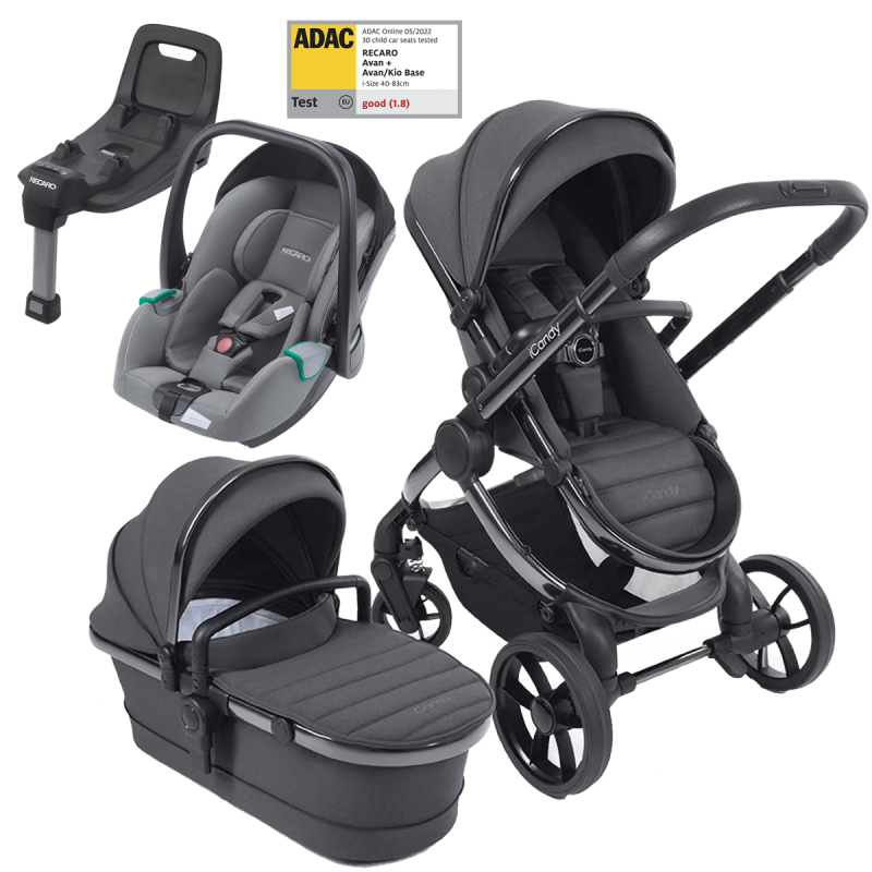 Otroški voziček 4v1 iCandy Peach 7 [Dark Grey Phantom] + RECARO Avan + baza