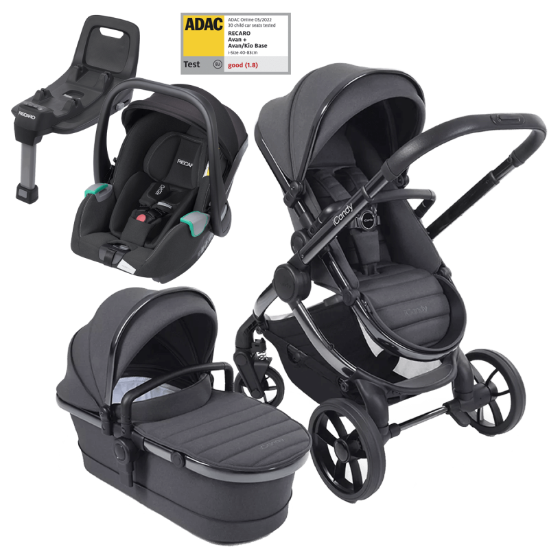Otroški voziček 4v1 iCandy Peach 7 [Dark Grey Phantom] + RECARO Avan + baza