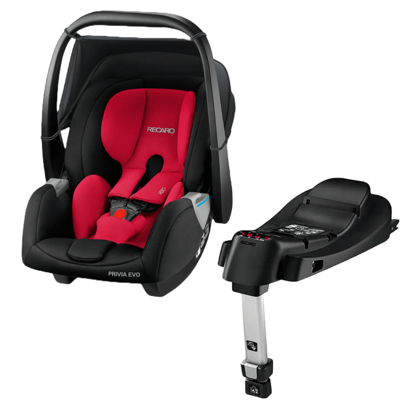 Otroški avtosedež RECARO Privia Evo + Isofix podstavek racing red