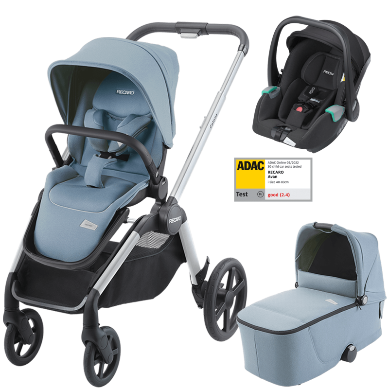 Otroški voziček 3v1 RECARO Celona + lupinica Avan [Frozen Blue]