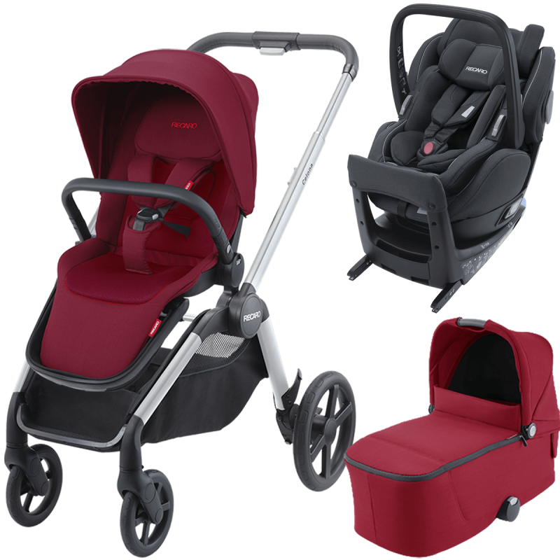 Otroški voziček 4v1 RECARO Celona + avtosedež Salia Elite [Garnet Red]