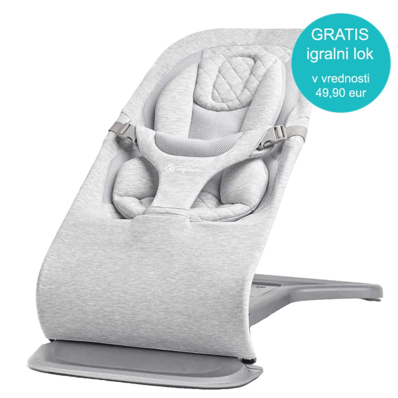 Ležalnik Ergobaby Evolve 3v1 z igralnim lokom – Light Grey
