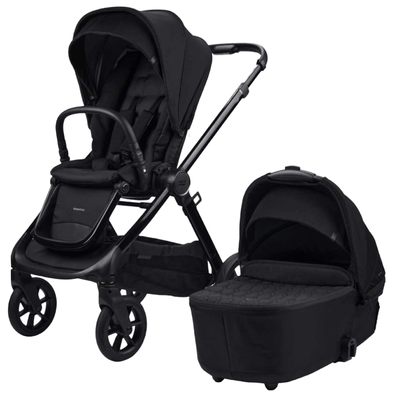Otroški voziček 2v1 Bababing Raffi 2.0 [Gloss Black]