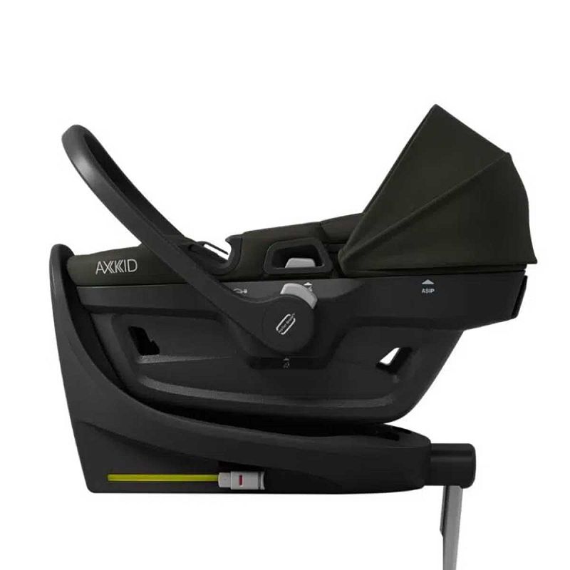 Otroški avtosedež – lupinica AXKID Zero Pro [40–87 cm] + ISOFIX podnožje Forest Moss Green 2